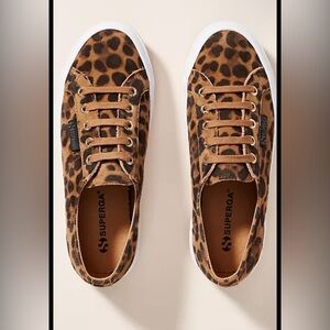 Superga Women's Microfiber Leopard Print Sneakers sz 39